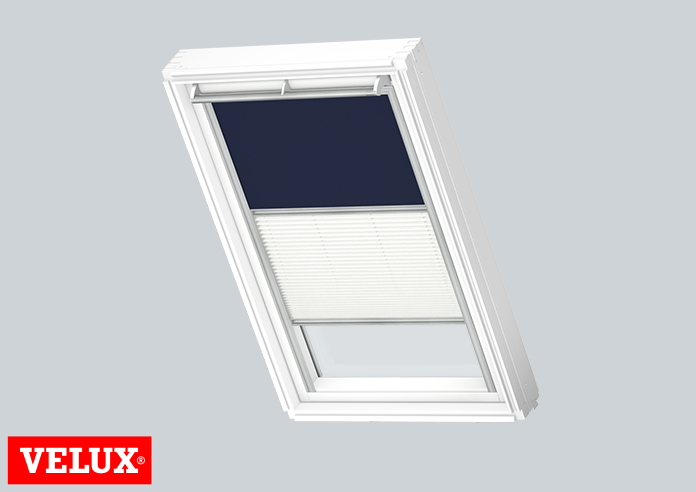 Duo Blind (Blackout), 1100 Dark Blue & 1016 White - VELUX Loft Blind - Image 3